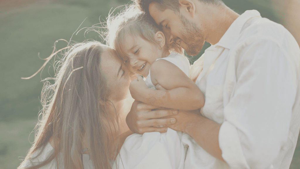 Mother, father, and baby representing peace of mind with simplified life insurance Canada