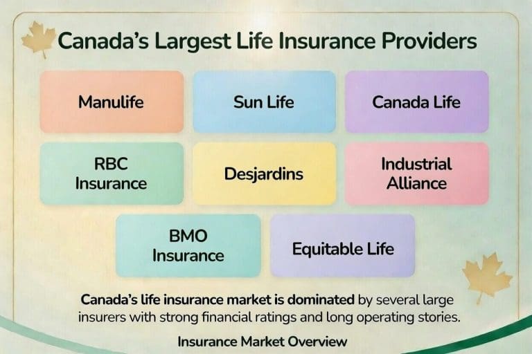 Comparison of the best term life insurance companies in Canada including Sun Life, Manulife, Desjardins, and BMO Insurance